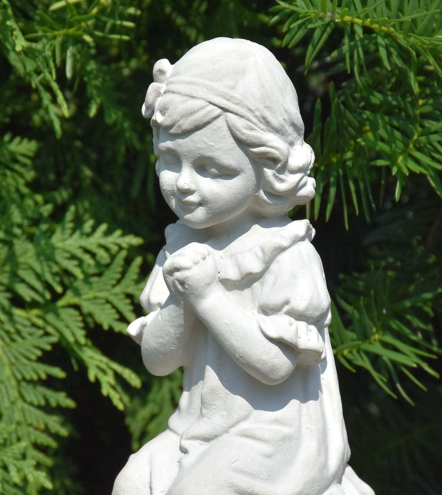 Little Girl Praying in the Holy Garden Statue