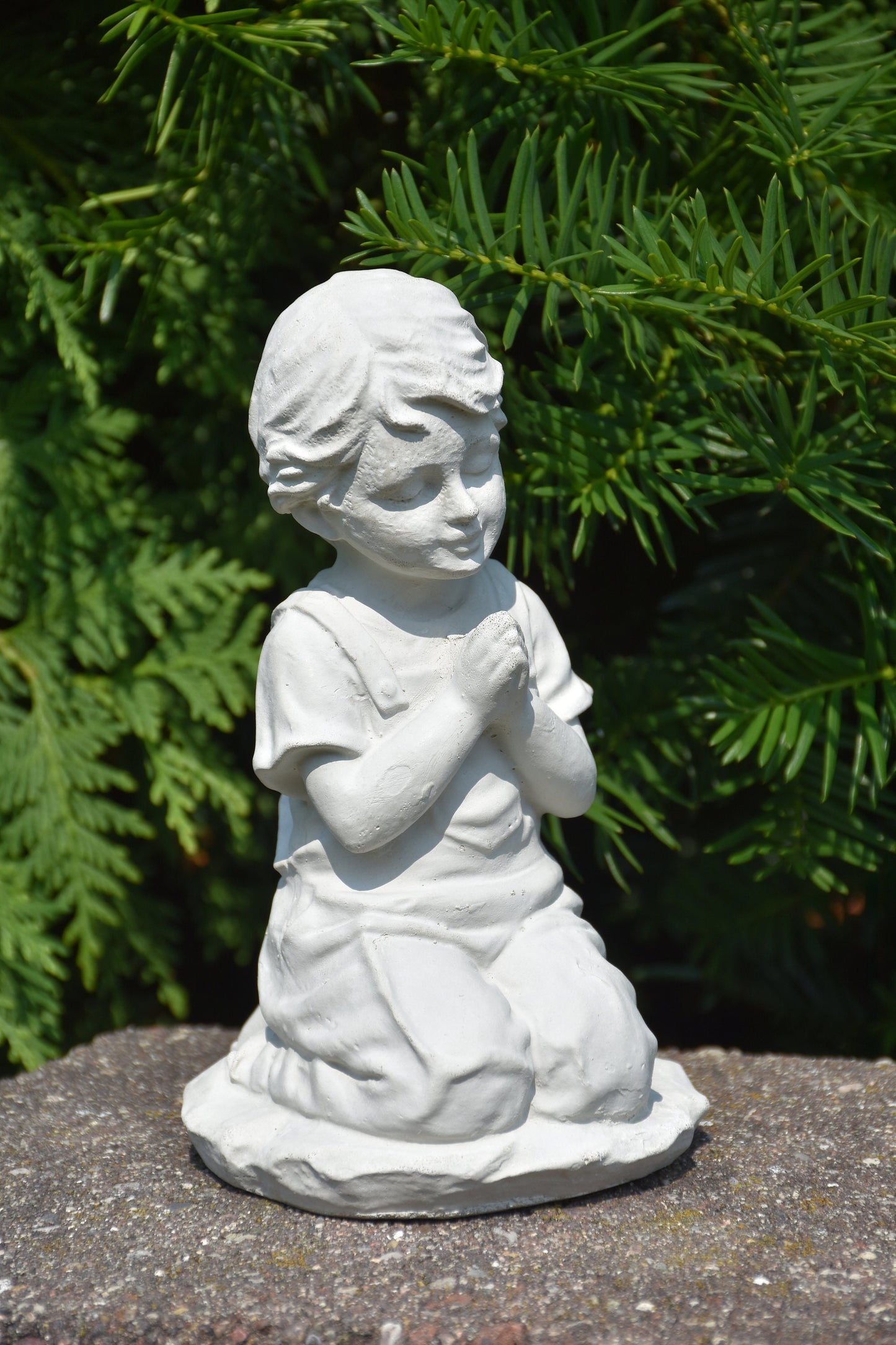 Little Boy Praying in the Holy Garden Statue