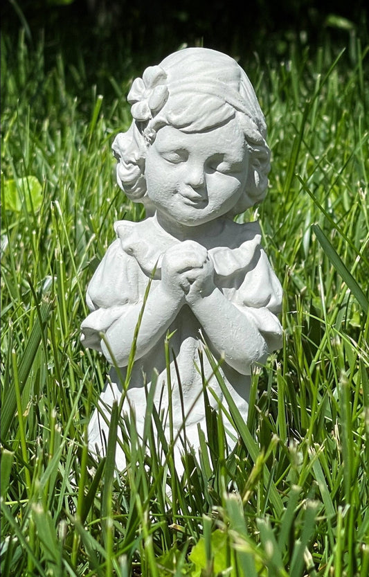 Little Girl Praying in the Holy Garden Statue