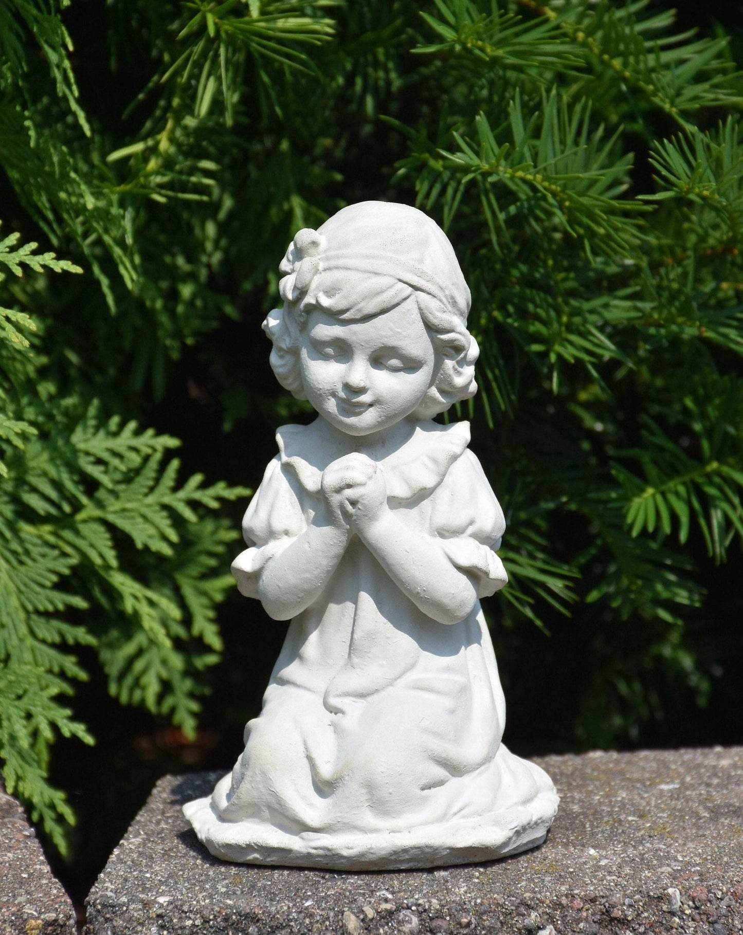 Little Girl Praying in the Holy Garden Statue