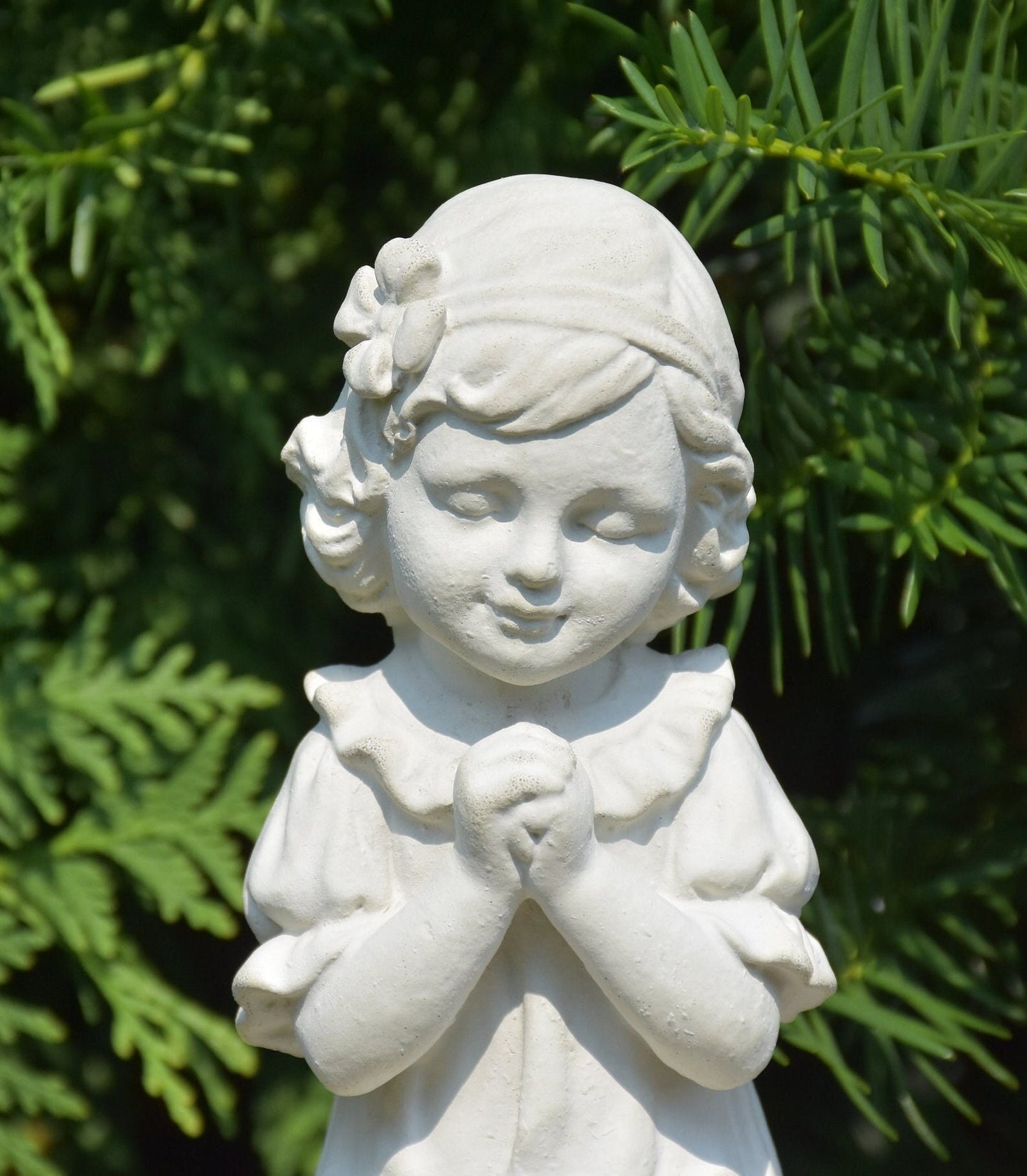 Little Girl Praying in the Holy Garden Statue