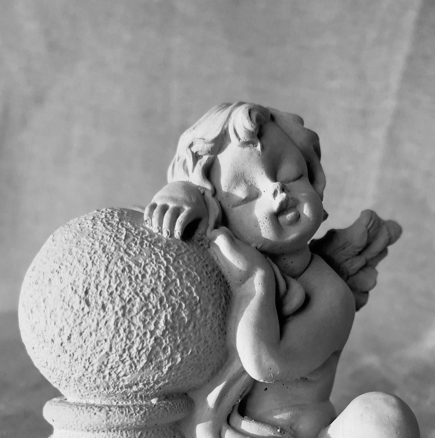 4" Baby Angel Resting on Orb Statue