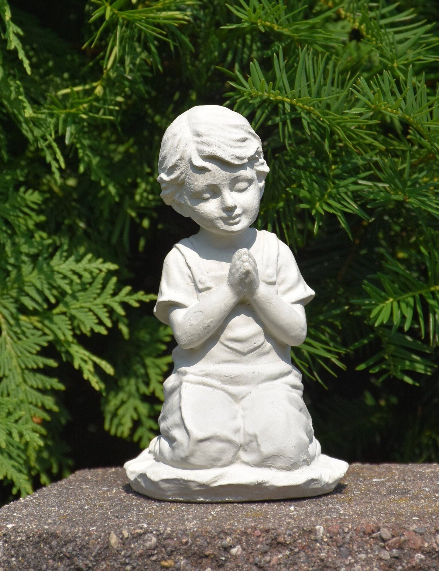 Little Boy Praying in the Holy Garden Statue