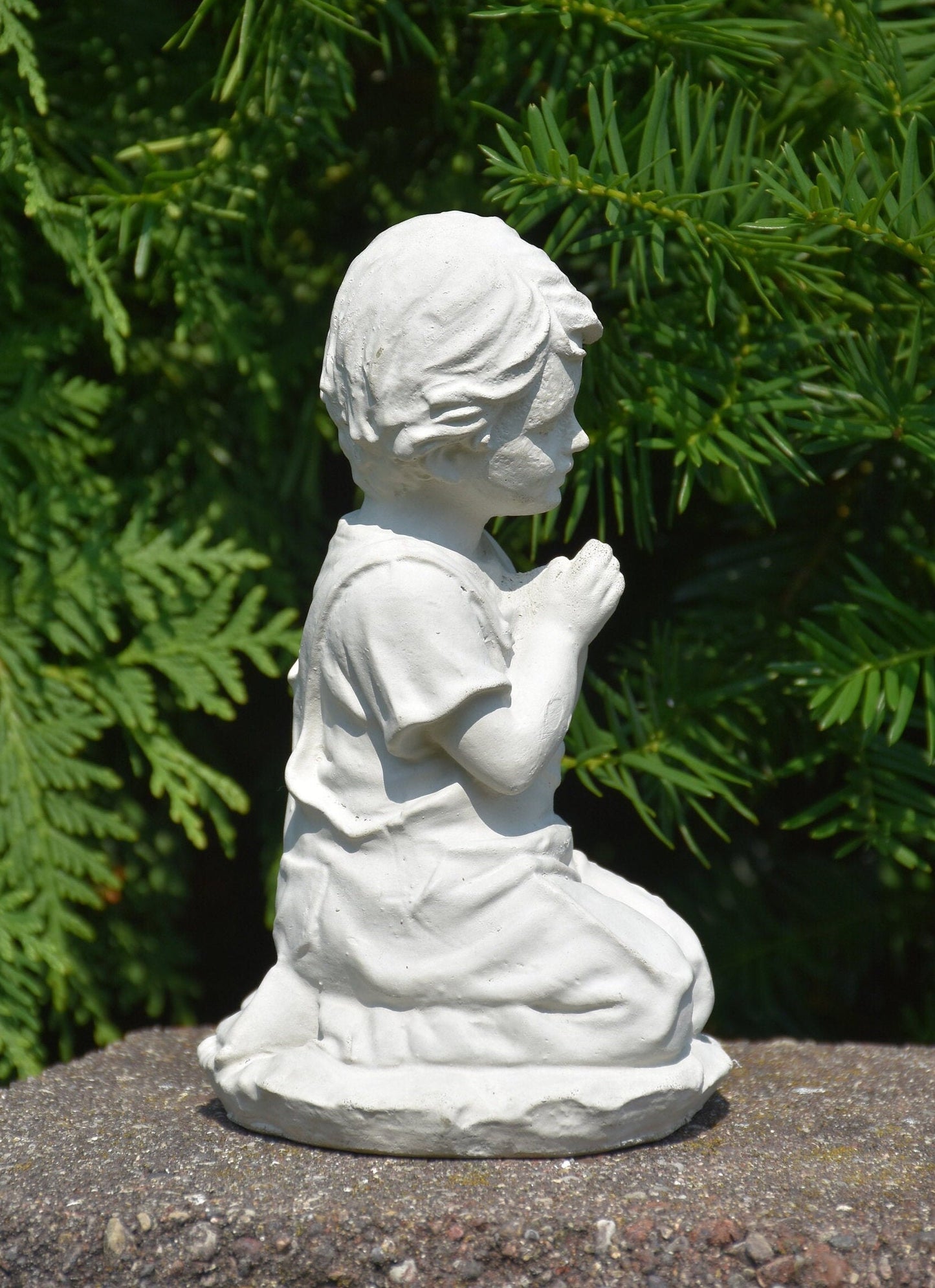 Little Boy Praying in the Holy Garden Statue