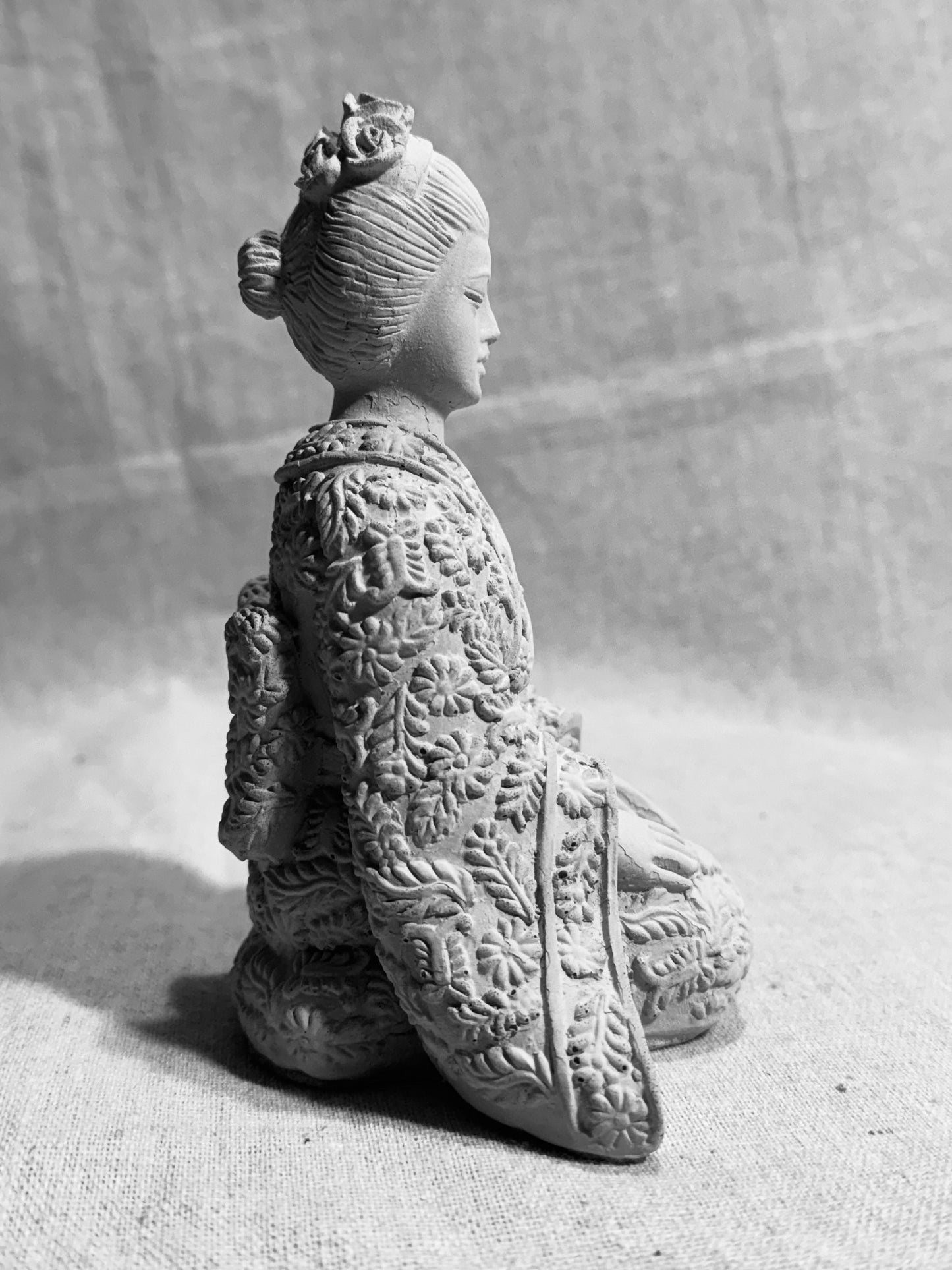 Kyoto's Meditating Geisha in a Japanese Statue