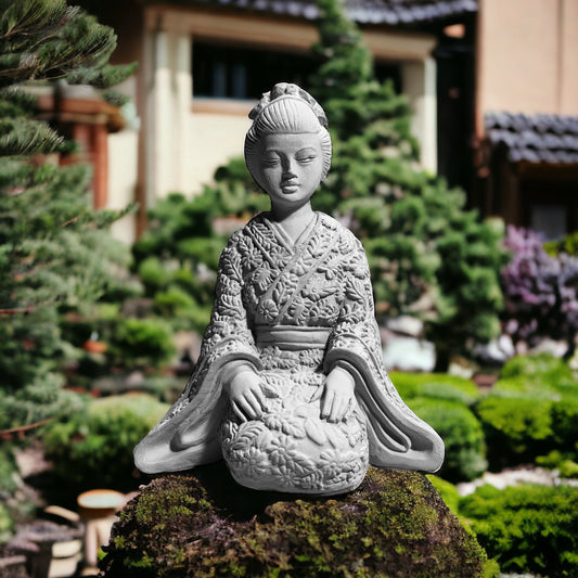 Kyoto's Meditating Geisha in a Japanese Statue